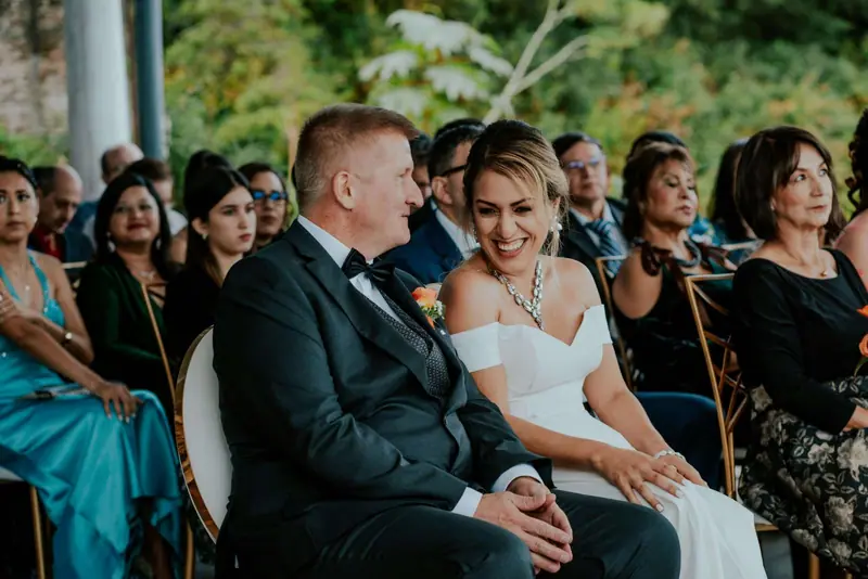 Guests seated during a wedding ceremony